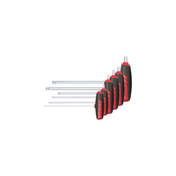 Ball Point Hex T-handle Set, 6 Pc, 3 to 10 mm